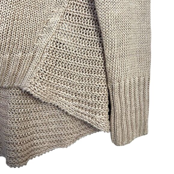 J. Crew Womens 100% Linen Sweater Size M Open Knit Lagenlook Quiet Luxury Preppy - Picture 4 of 7